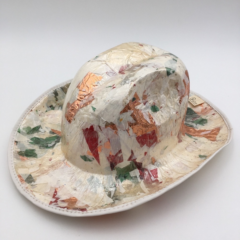 JHat Multi Color Foil Plastic Funky Western Hat